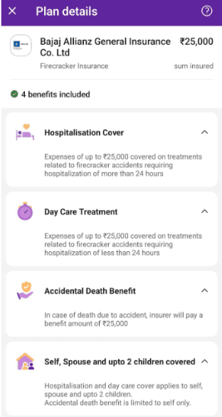 Next, you will be able to view the insurer’s information and get a detailed breakdown of the plan benefits.