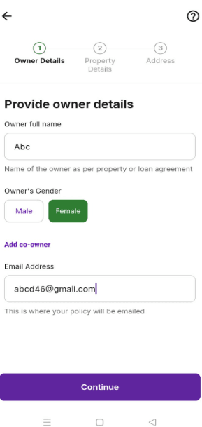Provide Owner Details