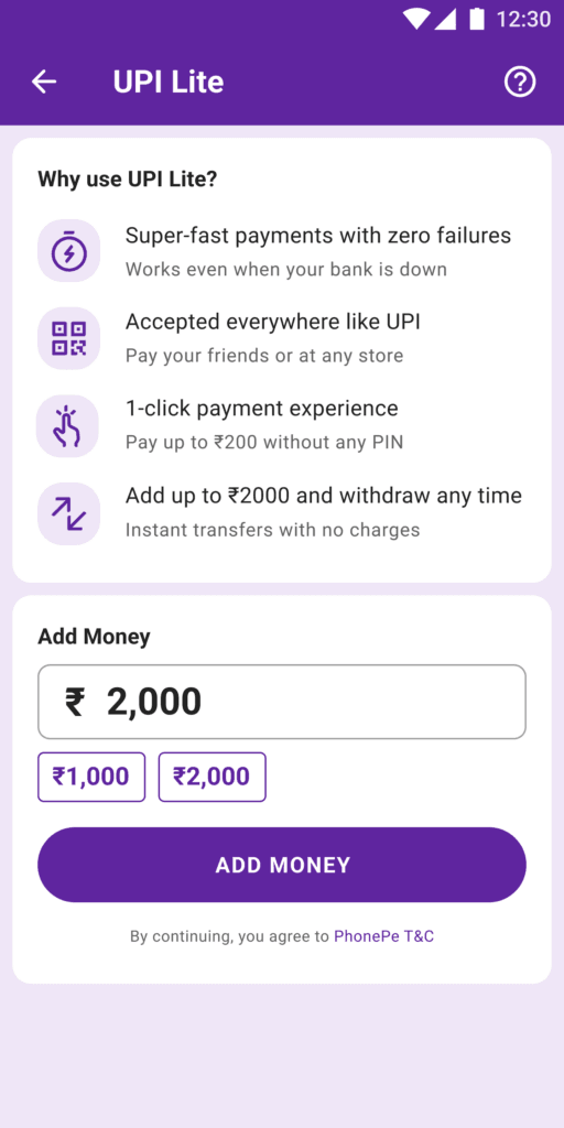 On the home screen of the app, users will get the option to enable UPI LITE