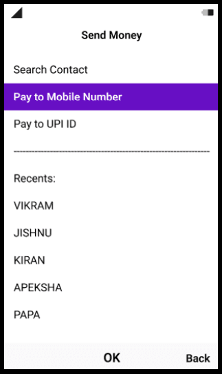 Users can select “Pay to Mobile Number/Pay to UPI ID”